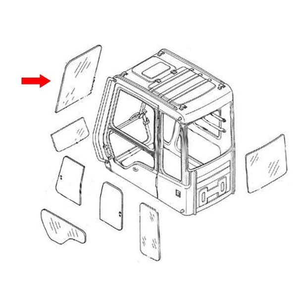Aftermarket 3346483 Front Upper Cab Glass Fits Caterpillar Excavator 326F 329F 330F 335F - CAH40-0118