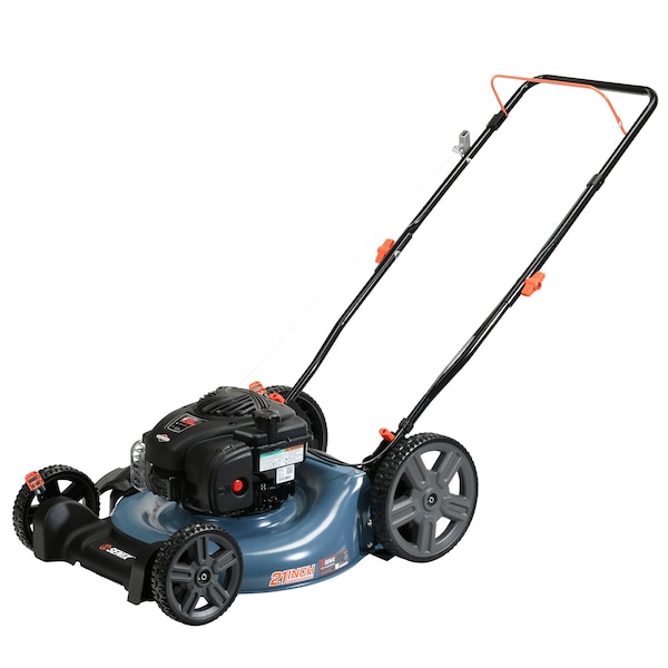 Senix 21 in Gas Lawn Mower, 125cc 4-Cycle Briggs & Stratton Engine, 2 in-1 Push Lawnmower, 6 Height Adjust - LSPG-M4