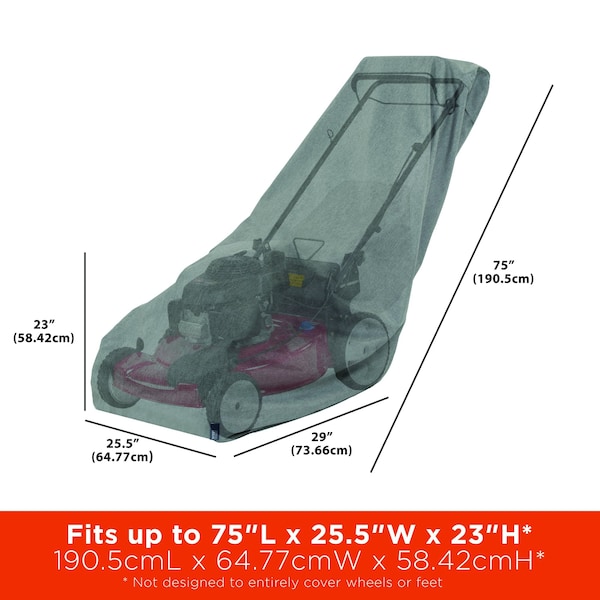 Modern Leisure Garrison Lawn Mower Cover, Waterproof, 75 in. L x 25.5 in. W x 23 in. H, Granite - 3044