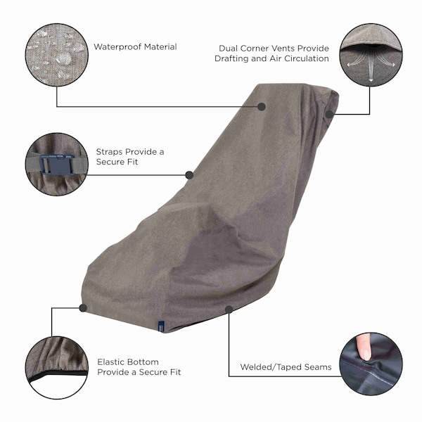Modern Leisure Garrison Lawn Mower Cover, Waterproof, 75 in. L x 25.5 in. W x 23 in. H, Granite - 3044