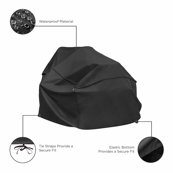 Modern Leisure Chalet Zero-Turn & Riding Lawnmower Cover, Fits Decks up to 62 in., 82 in. Lx5 in. Wx47 in. H, Black - 3042