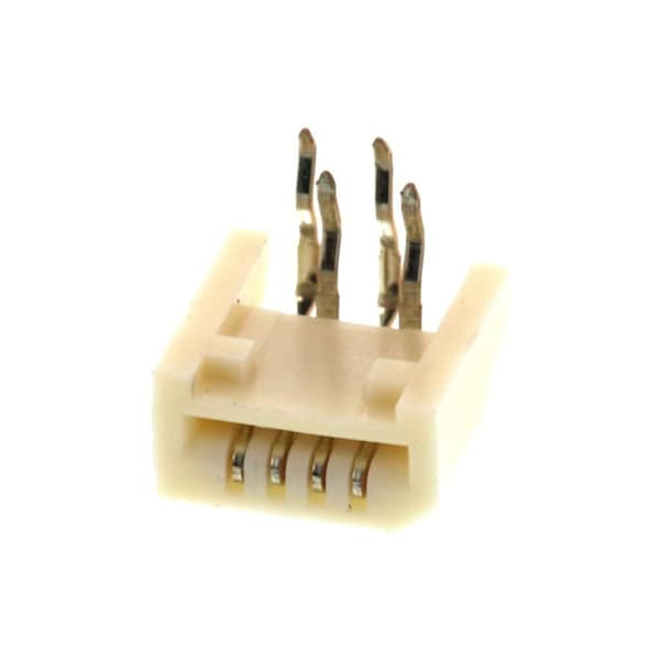 Conector Ffc/Fpc de Molex, 4 contactos, 1 fila, hembra, ángulo recto, paso de 0.039 pulgadas, terminal de soldadura - 528070410