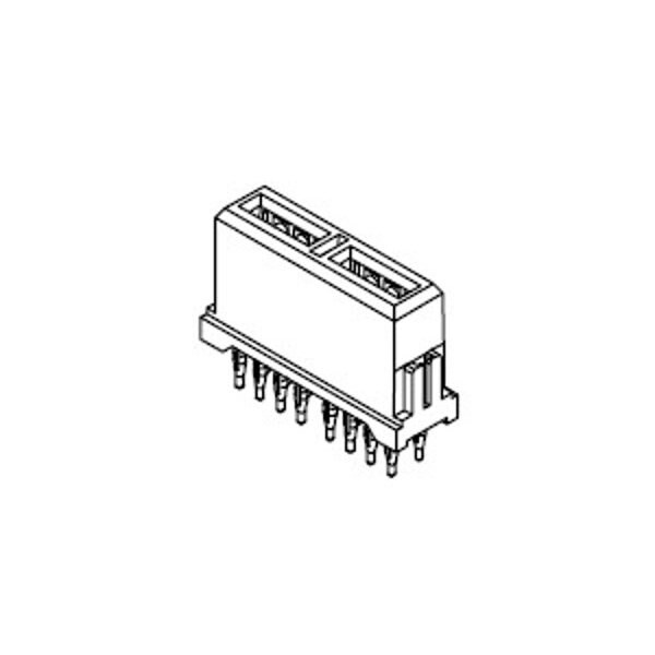 Conector de placa Molex, Hembra, Recto, Terminal de ajuste por presión, Bloqueo, Aislante Negro, Receptáculo - 755455000