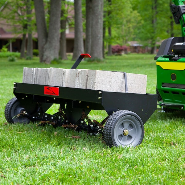 Brinly 48in Tow-Behind Plug Aerator: Heavy-Duty Design with 32 Steel Tines, 200 lbs. Weight Capacity - PA-482BH