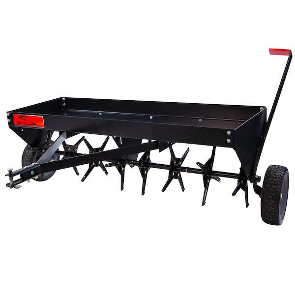 Brinly 48in Tow-Behind Plug Aerator: Heavy-Duty Design with 32 Steel Tines, 200 lbs. Weight Capacity - PA-482BH