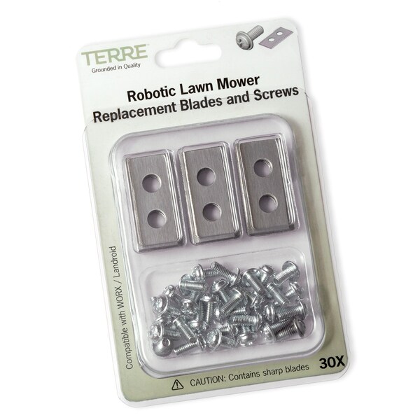 T Terre Robotic Lawn Mower Blades 30 Pack Compatible with Worx Landroid models, 30PK - 43-WOR-2700-30