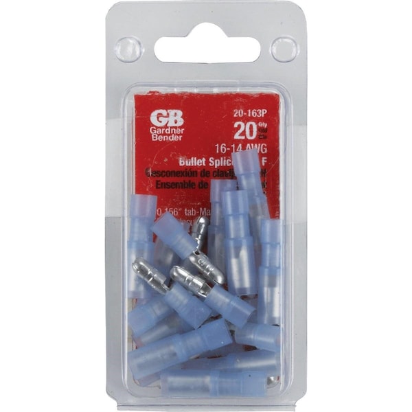 Conector de bala aislado totalmente macho/hembra de 16 a 14 AWG de Gardner Bender, juego de 20 piezas - 20-163P