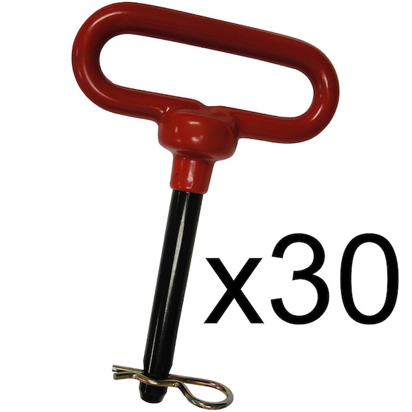 Aic Replacement Parts B504050 P700511 30 Red Head Hitch Pin Pins 1/2 Dia 6-5/8 Long 3-5/8 Usable - B504050_X30