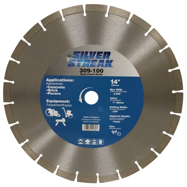 Stens New Segmented Blade For Arbor Size 1 In. To 20 Mm, Maximum 5460 Rpm, Segment Height 14 Mm - 309-100