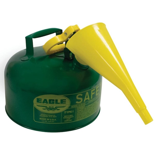 Stens Metal Safety Fuel Can Baked On Powder Coat Finish 2 Gallon With Funnel - 765-302