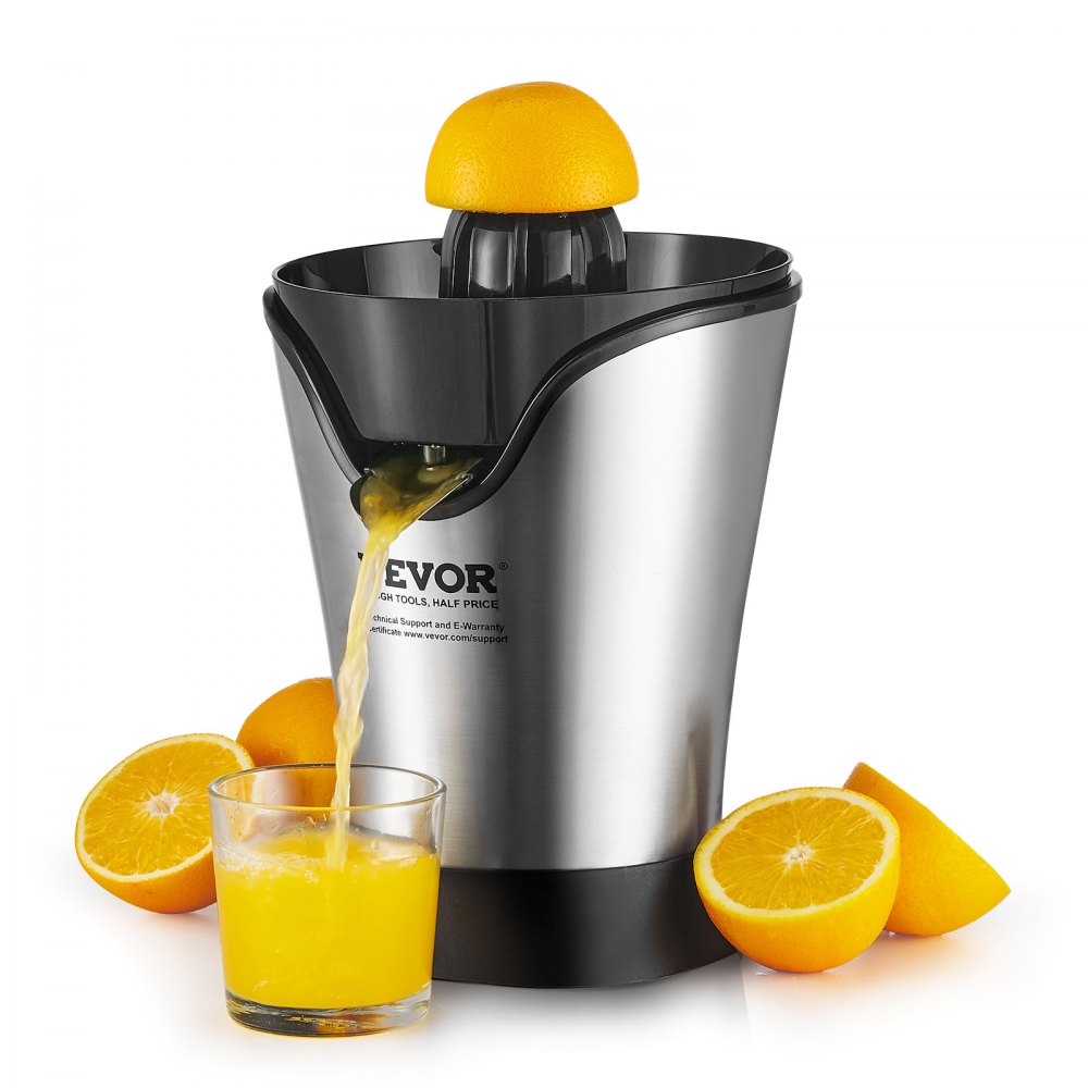 VEVOR Electric Citrus Juicer, Orange Juice Squeezer With One Juicing Cone, 100W Stainless Steel Filter Orange Juice Maker, Easy To Clean For Oranges, Grapefruits, Lemons And Other Citrus Fruits - DDNCJ100WWBX82BLJV1