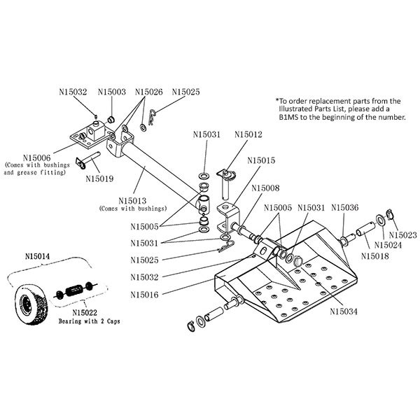 A & I Products TWO WHEEL SULKY WITH 18" ARM 24" x14" x12" - A-B1MS32