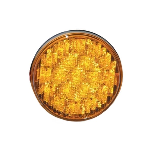 Aftermarket 019-01-181 Amber 4" Round LED Light 12 / 24 Multi Volt T Light Turn Signal - 1-019-01-181