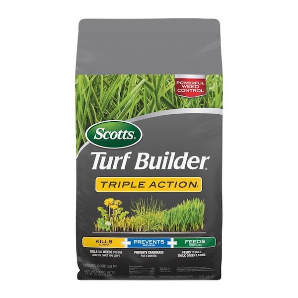 Scotts Scotts Turf Builder Triple Action Weed & Feed Lawn Fertilizer For Multiple Grass Types 4000 sq ft - 26005