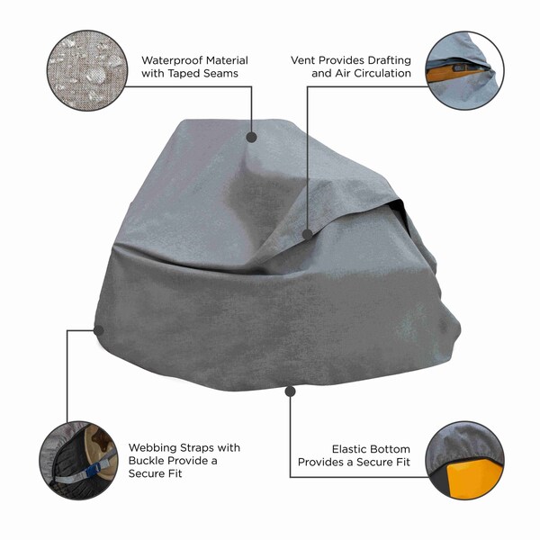 Modern Leisure Garrison Zero-Turn & Riding Lawnmower Cover, Waterproof, Fits Decks up to 82in.Lx5in.Wx47in.H, Granite - 3045