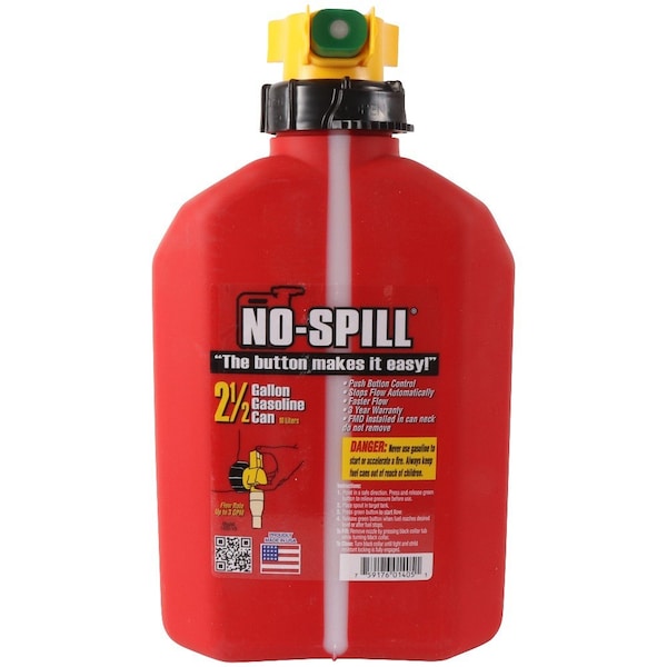 No-Spill NO-SPILL Red 1 1/4 Gallon No Spill Fast Flow Portable Fuel Can - Professional Quality - 765-100