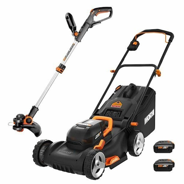 Worx Power Share 40V Lawn Mower and 20V Grass Trimmer Combo Kit - WG911