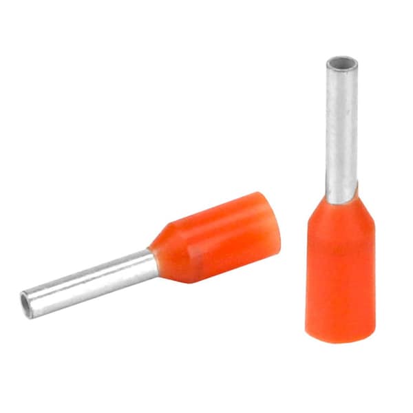 Férula de alambre Pacer Orange de calibre 20-22 AWG - Longitud de 6 mm - Paquete de 25 - TFRL22-6MM-25