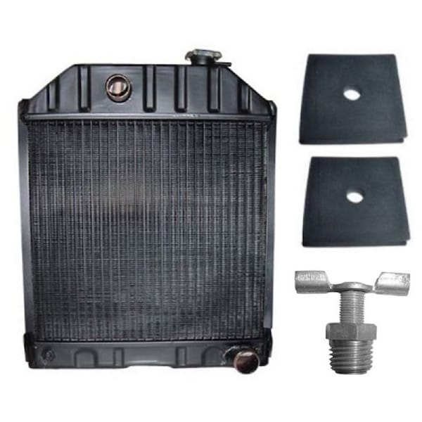 Aic Replacement Parts C7NN8005H Radiator Fits Ford Tractor 2000 2600 3000 3600 4000 & 2 Mounting Pads - C7NN8005H-PADSDRAINTAP