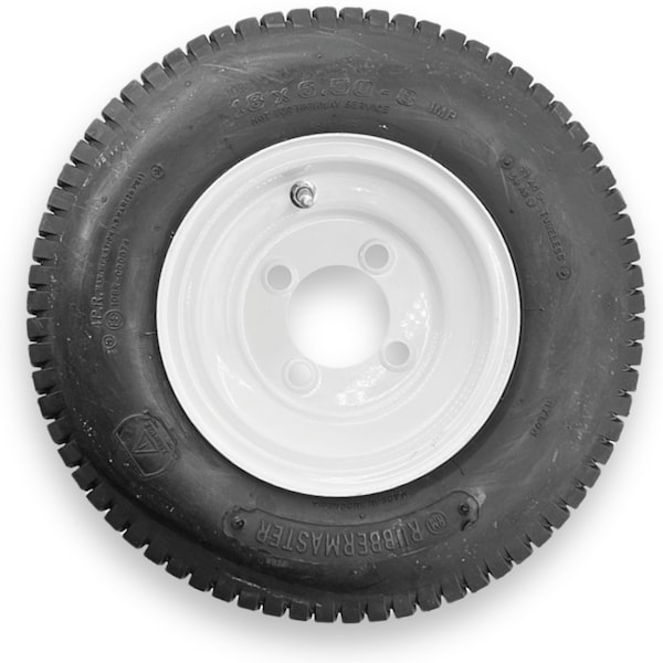 Rubbermaster - Steel Master Rubbermaster 18x6.50-8 4 Ply Turf Tire and 4 on 4 Stamped Wheel Assembly - 598986