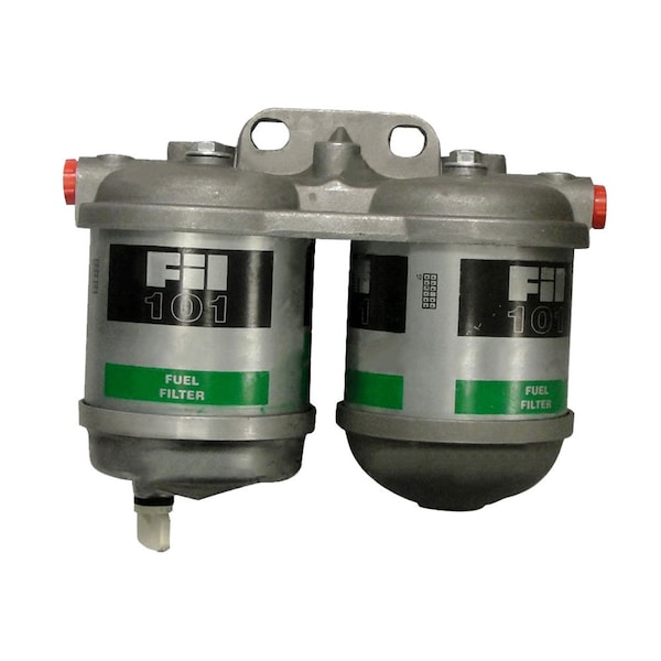 Aftermarket Dual Fuel Filter Assembly With Aluminum Bowl - Ports 1/2" X 20 Pitch - C5NE9165B