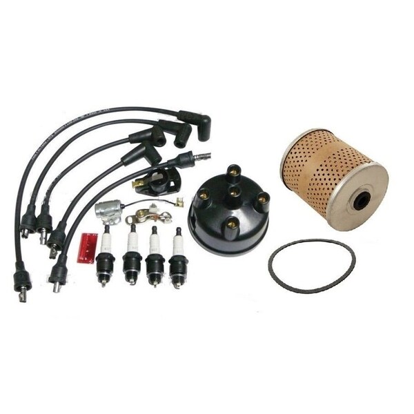 Aic Replacement Parts Complete Tune-Up Kit Side Mount Wires Plugs Cap Points Rotor Fits Ford 8N Tracto - ELI80-0274TUNEUP&FILTER