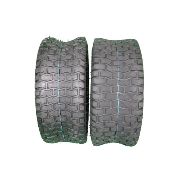 Antego 15 x 6-6 in Lawn Mower Tire & Wheel, 4 Ply, Black, 2 PK - T0104156006