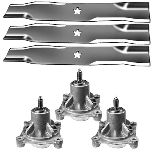 Aic Replacement Parts 48 Lawn Mower Deck Spindle & Blade Kit for Sears Craftsman GT5000 - 173921-SPINDLES