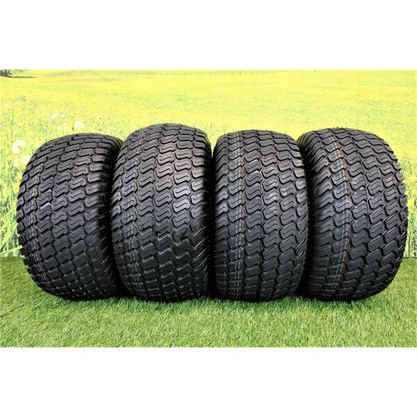 Antego 18 x 9.5-8 in Lawn Mower Tire & Wheel, 4 Ply, Matte Black, 2 PK - A870003100304189508