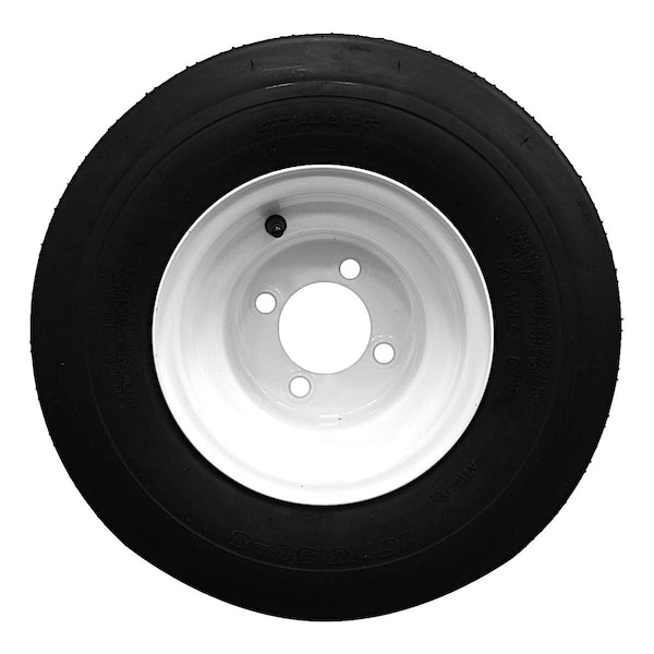 Antego 18 x 8.5-8 in Lawn Mower Tire & Wheel, White, 4 PK - A870110904188508