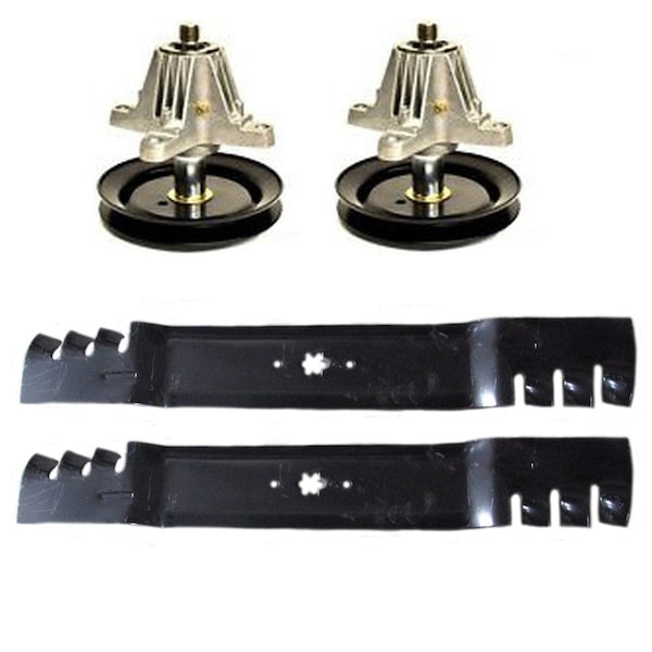 Aic Replacement Parts Spindle Kit with Mulch Blades for 42 Deck 918-04822A 618-04822 918-04950 - LAS20-0005&BLADES