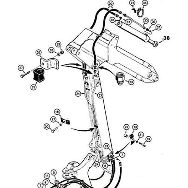 Aftermarket New Fits Case Backhoe Bucket Cylinder Assembly 480C 480D 480E 480E LL + - G103503