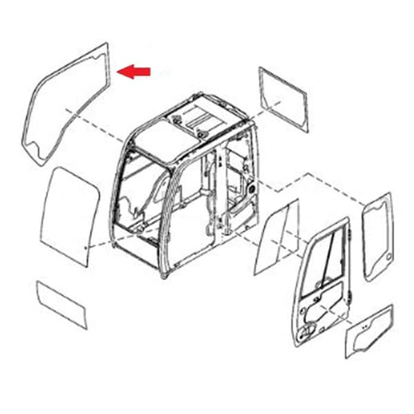 Aftermarket Right Hand Side Cab Glass - CAH40-0148