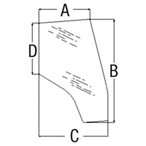 Aftermarket New Cab Glass - Door RH Tinted Fits Massey Ferguson 3805642M1 114364 - CAH40-0264