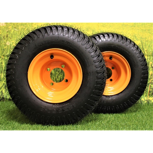 Antego 18 x 8.5-8 in Lawn Mower Tire, 4 Ply, Cats Eye Gold, 2 PK - A870050530304188508