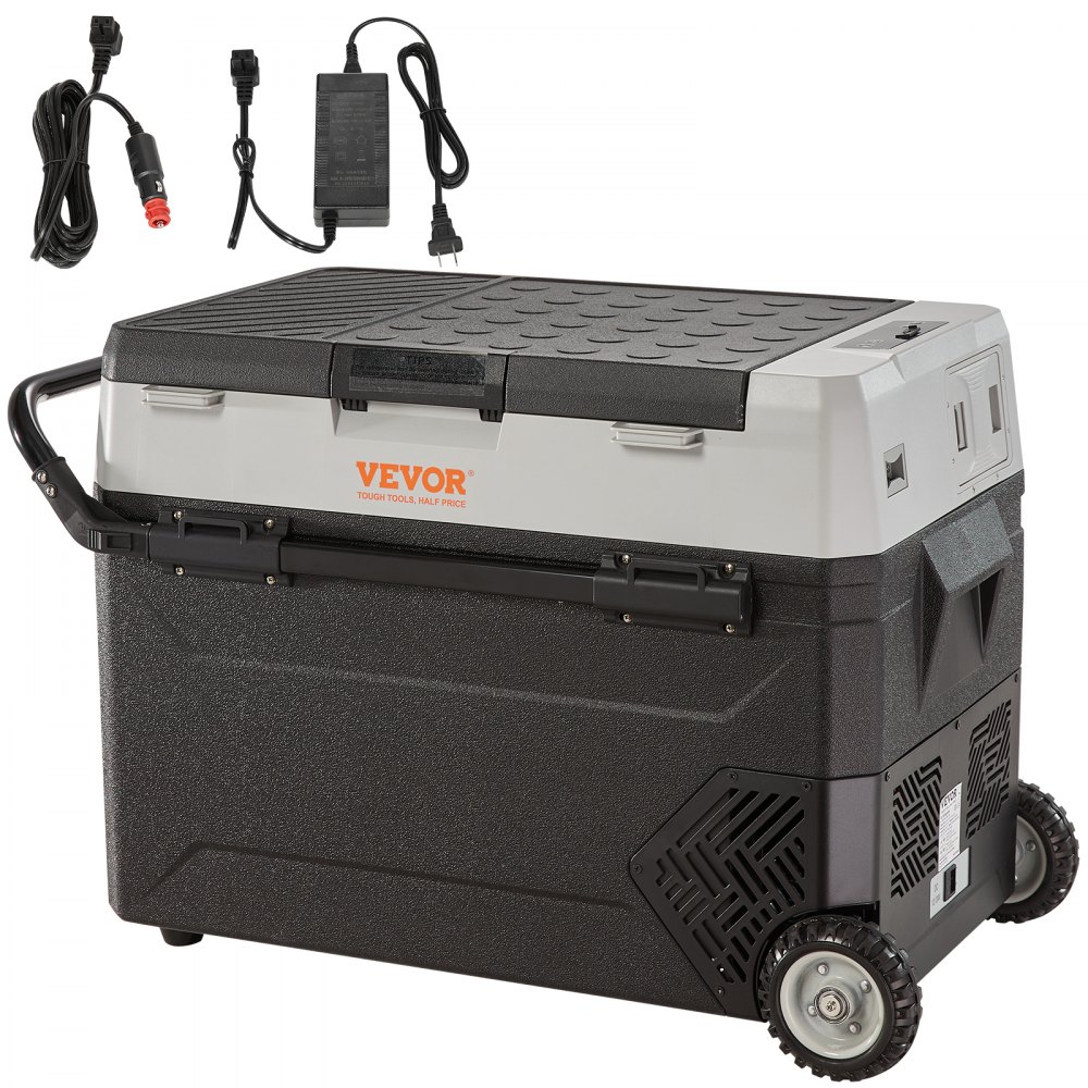 VEVOR Car Refrigerator, 12 Volt Car Refrigerator Fridge, 40QT/38L Dual Zone Portable Freezer, -4℉-50℉ Adjustable Range, 12/24V DC and 100-240V AC Compressor Cooler for Outdoor, Camping, Travel, RV - GLBXXCZBXS38L2367V1