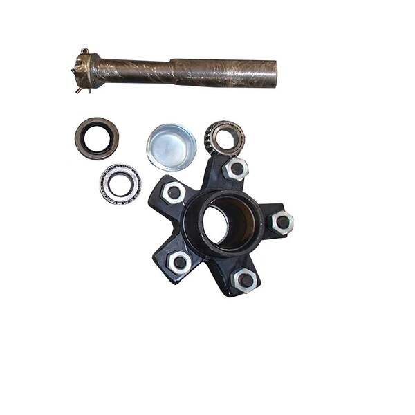 Aftermarket 5 on 45 Trailer Axle Kit 2000lbs Idler Hub Kit wRound Spindles - FRJ20-0027