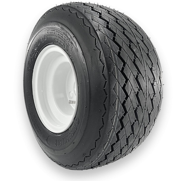 Rubbermaster - Steel Master Rubbermaster 18x8.50-8 4 Ply Sawtooth Tire and 4 on 4 Stamped Wheel Assembly - 599000