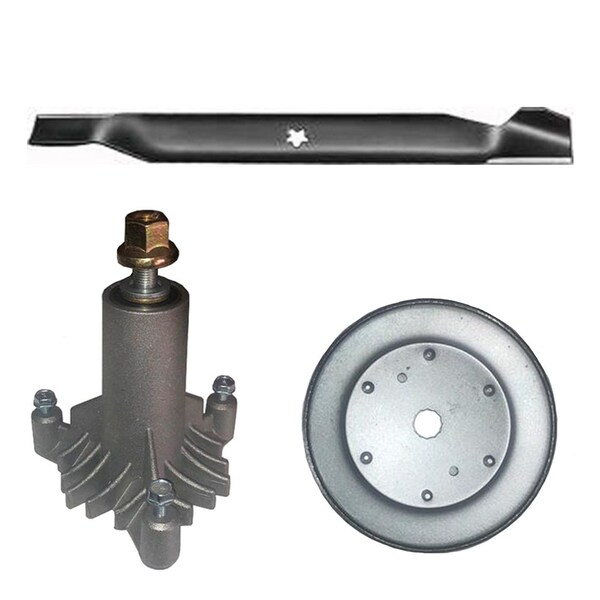 Aic Replacement Parts SPINDLE ASSEMBLY w/PULLEY BLADE Fits Husqvarna Ayp Craftsman 532130794 130794 - 285-456-SPINDLEBLADEPULLEYKIT