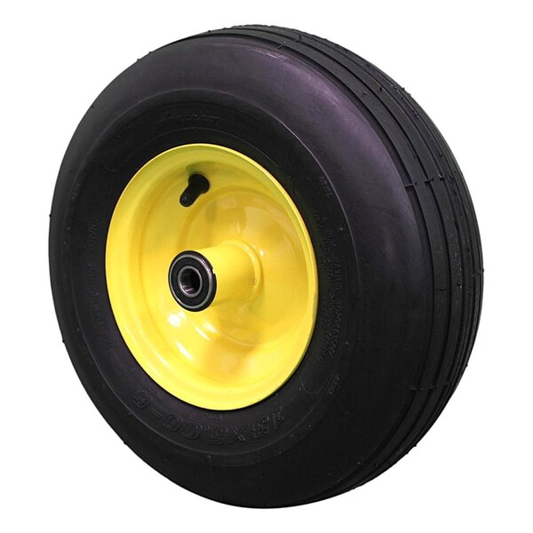 Antego 13 x 5-6 in Lawn Mower Tire & Wheel, 4 Ply, John Deere Yellow - A6325740060204135006