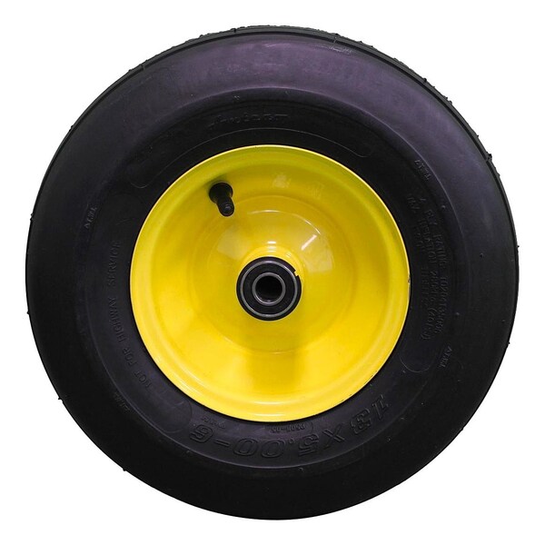Antego 13 x 5-6 in Lawn Mower Tire & Wheel, 4 Ply, John Deere Yellow - A6325740060204135006