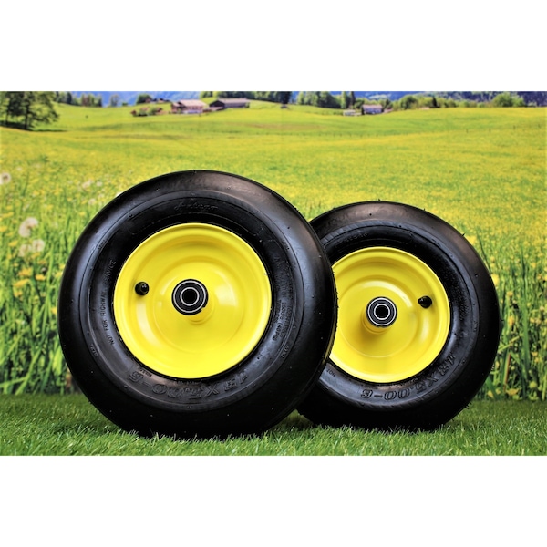 Antego 13 x 5-6 in Lawn Mower Tire & Wheel, 4 Ply, John Deere Yellow - A6325740060204135006
