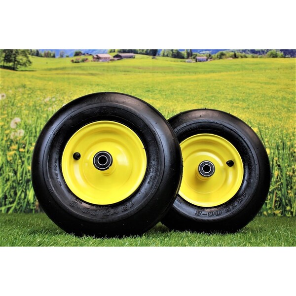 Antego 13 x 5-6 in Lawn Mower Tire & Wheel, 4 Ply, John Deere Yellow - A6325740060204135006