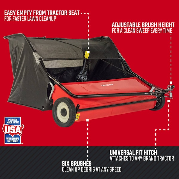 Craftsman 42" Tow High Speed Lawn Sweeper - CMXGZBF7124266