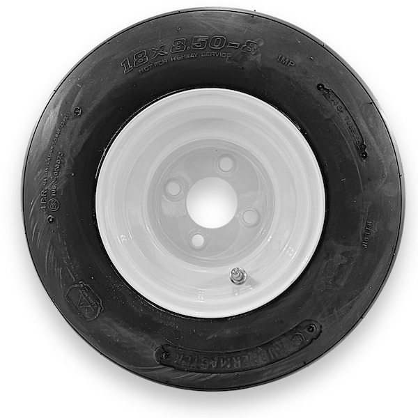 Rubbermaster - Steel Master Rubbermaster 18x8.50-8 4 Ply Rib Tire and 4 on 4 Stamped Wheel Assembly - 598998