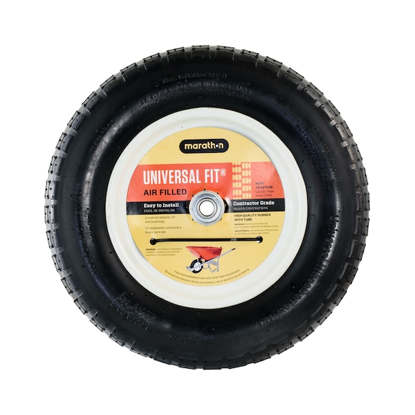 Marathon Industries Marathon Universal Fit 8 in. D X 14.5 in. D 300 lb. cap. Centered Wheelbarrow Tire Rubber 1 pk - 20265