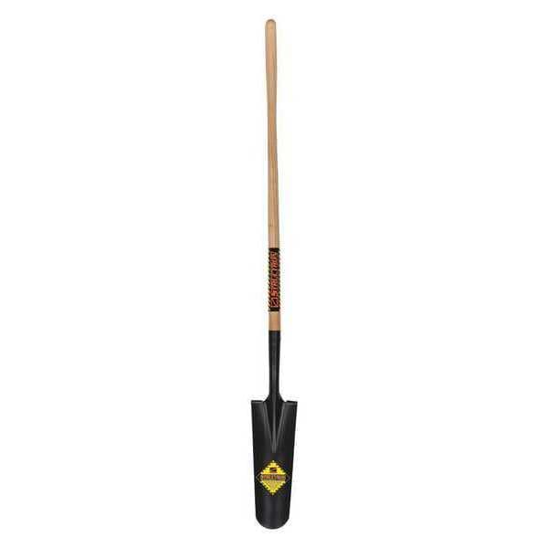 Seymour Midwest Drain Spade Shovel, 14 ga Steel Blade, Front Turn Step, 48 in L Natural Hardwood Handle - 49346