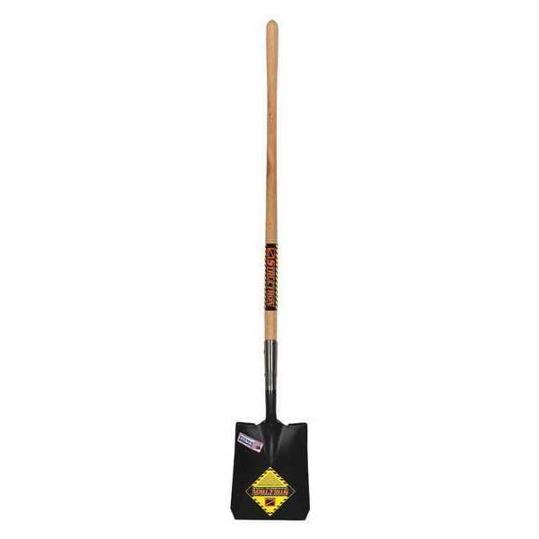 Structron Square Point Shovel, 14 ga #2 Blade, Steel Blade, Front Turn Step, 48 in L Natural Hardwood Handle - 49332