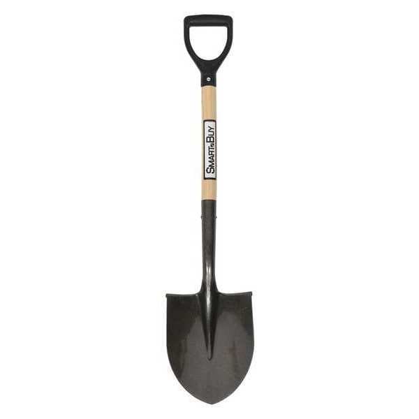 Seymour Midwest Round Point Shovel, 16 ga #2 Blade, Steel Blade, Forward Turn Step, 26 in L Natural Hardwood Handle - 49831