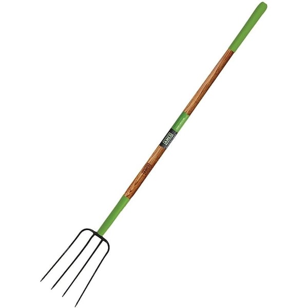Ames Manure Fork, Steel Tine, Wood Handle, 61 in L Handle - 2826700